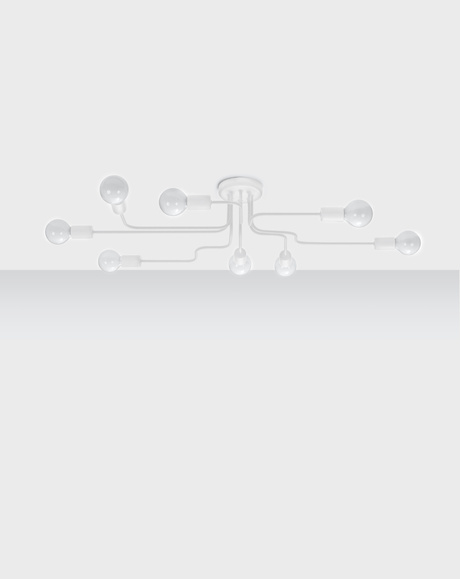 Lustre HECTOR 8 blanc + 8x ampoule LED E27 4000K Froid 7.5W 650lm