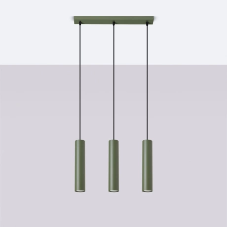 Lampe suspendue LAGOS 3L vert olive