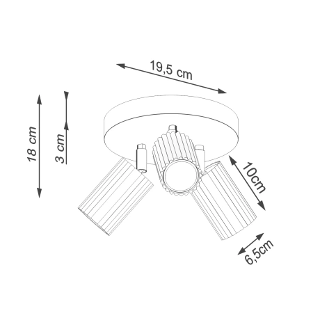 Plafonnier KARBON 3P taupe