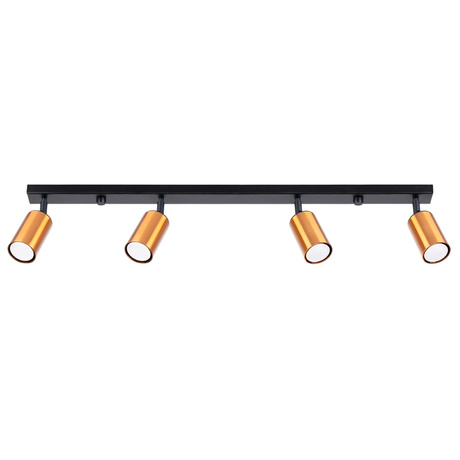 Plafond WINX 4L noir/cuivre + 4x ampoule LED GU-10 3000K Warm 7W 510lm