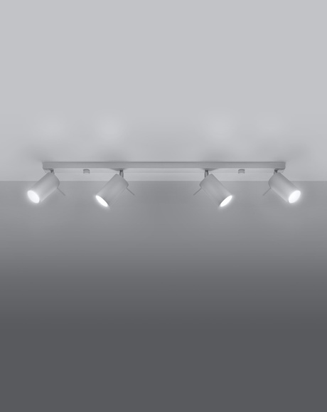 Plafond RING 4L blanc + 4x ampoule LED GU-10 4000K Froid 7W 630lm