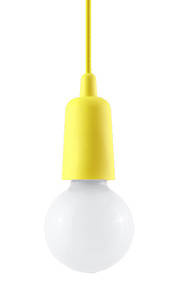 DIEGO 1 lampe suspendue jaune + 1x ampoule LED E27 4000K Froid 7,5W 650lm