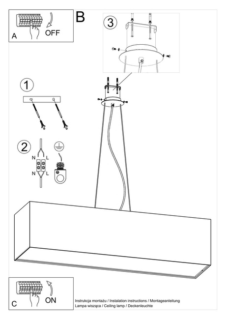 Lustre SANTA 120 blanc + 5x ampoule LED E27 3000K Warm 7.5W 620lm