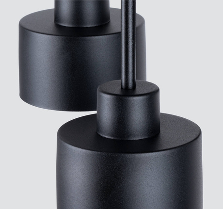 Plafond SAVAR 3 noir + 3x ampoule LED E27 4000K Froid 7.5W 690lm