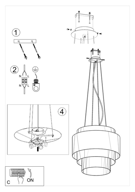Lustre REFLEXION 50 blanc + 5x ampoule LED E27 4000K Froid 7.5W 650lm