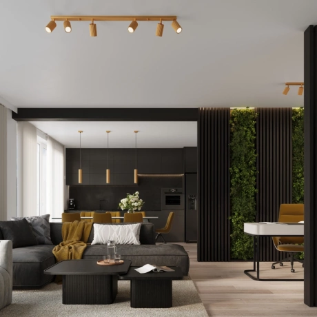 Plafonnier KARBON 4L or