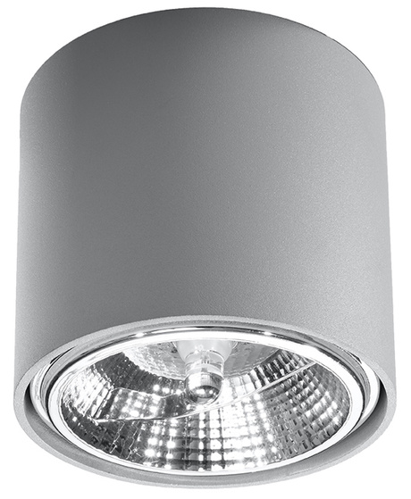 Plafond TIUBE gris + 1x ampoule LED GU10 AR111 3000K Warm 12W 800lm