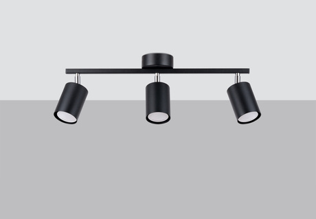 Plafond LEMMI 3 noir 3x ampoule LED GU-10 4000K froid 7W 530lm