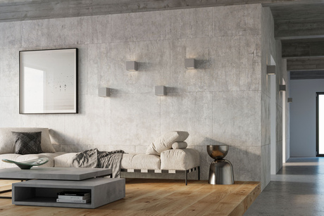 Applique LEO béton + 1x ampoule LED E27 4000K Froid 7.5W 650lm