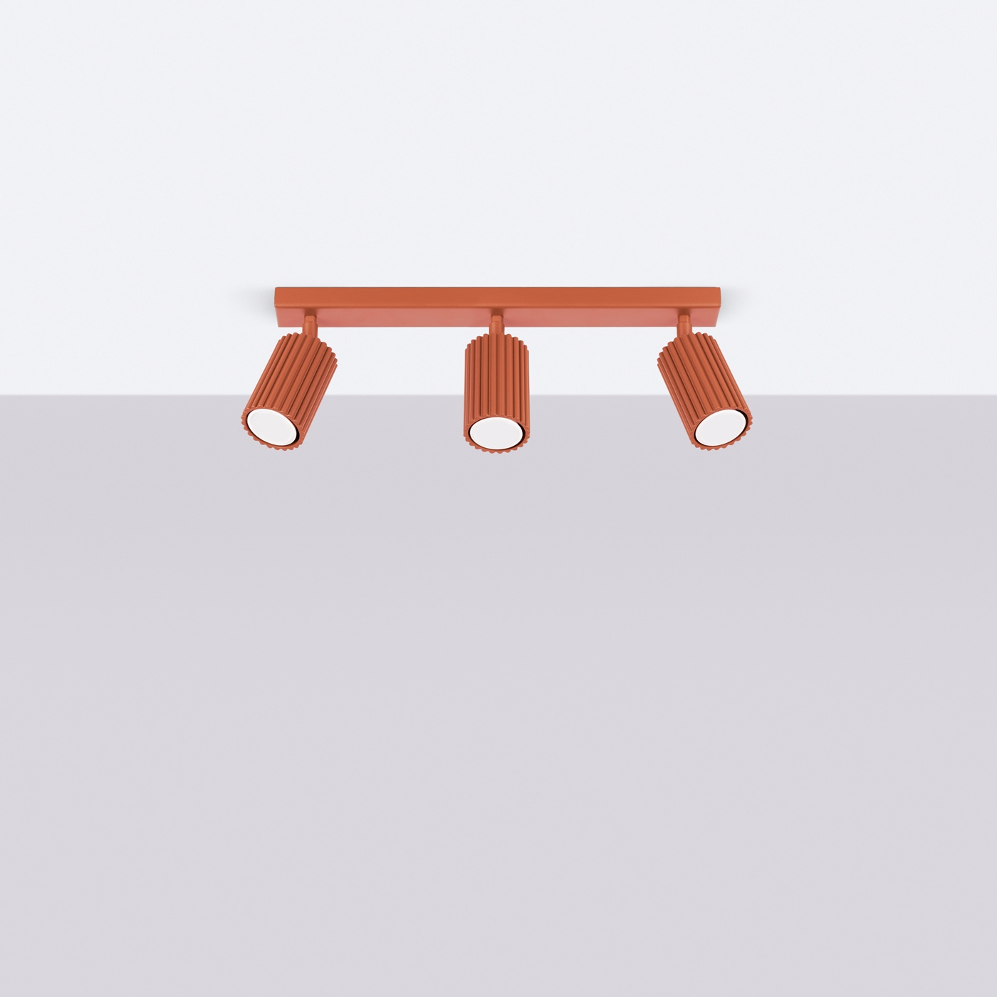 Plafonnier KARBON 3L rouge ocre