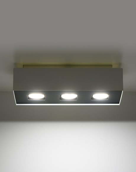 Plafond MONO 3 blanc + 3x ampoule LED GU-10 3000K Warm 7W 620lm