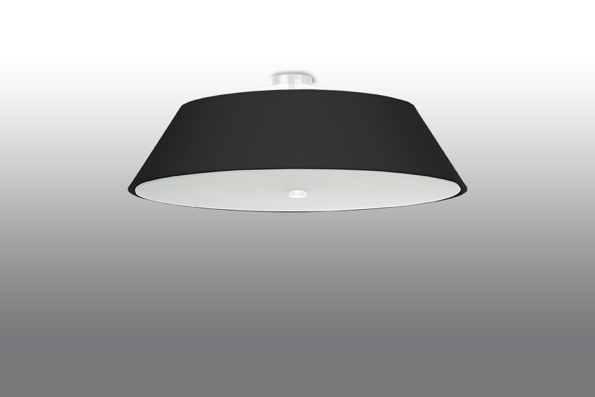 Plafond VEGA 70 noir + 5x ampoule LED E27 4000K Froid 7.5W 650lm