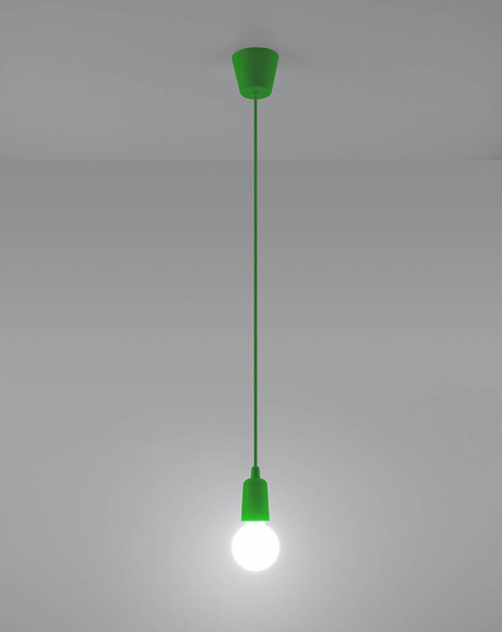 DIEGO 1 lampe suspendue verte + 1x ampoule LED E27 3000K Warm 7,5W 620lm