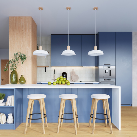 Lampe suspendue INDY blanche + 1x ampoule LED E27 4000K froide 7,5W 690lm