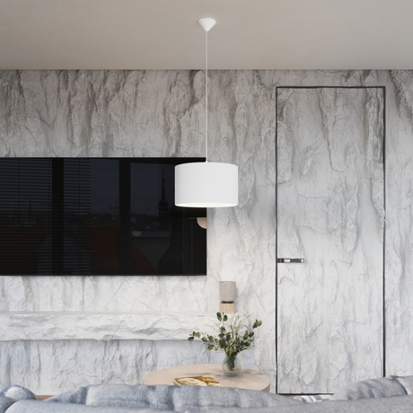 NOVA 30 lampe suspendue blanche + 1x ampoule LED E27 4000K froide 7,5W 690lm