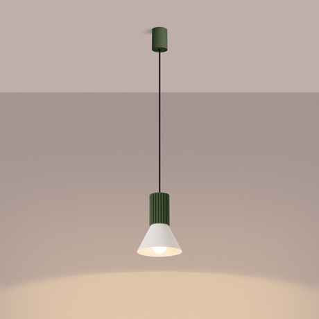 Lampe suspendue ESTRIA 1 beige/vert olive