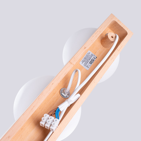 Plafonnier BULBO 4 bois naturel