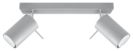 Plafond RING 2 gris + 2x ampoule LED GU-10 4000K Froid 7W 630lm