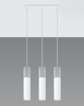 Lampe suspendue BORGIO 3 blanc + 3x ampoule LED GU-10 4000K Froid 7W 630lm