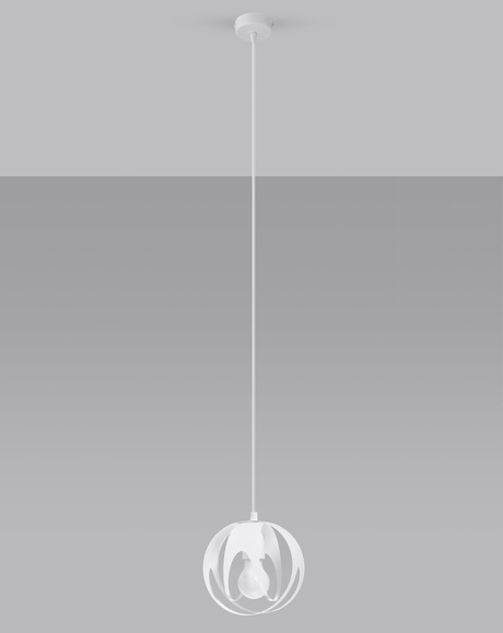 TULOS 1 lampe suspendue blanche + 1x ampoule LED E27 4000K froide 7,5W 650lm