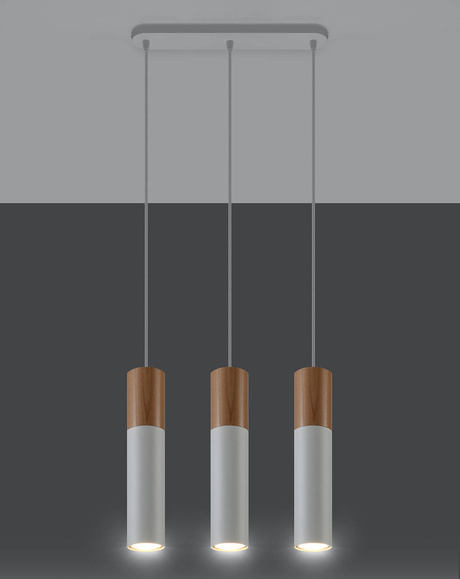 PABLO 3 lampe suspendue blanche + 3x ampoule LED GU-10 4000K Froid 7W 630lm