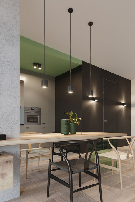 Plafond ORBIS 2 noir + 2x ampoule LED GU-10 3000K Warm 7W 620lm