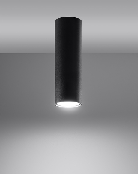 Plafond LAGOS 20 noir + 1x ampoule LED GU-10 3000K Warm 7W 620lm