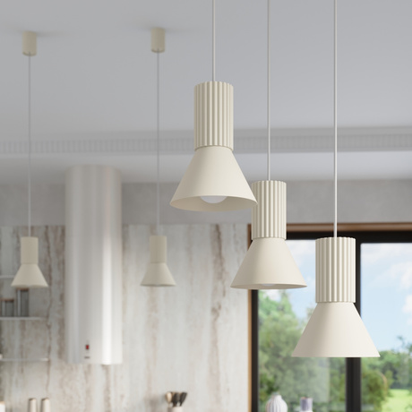 Lampe suspendue ESTRIA 3P beige
