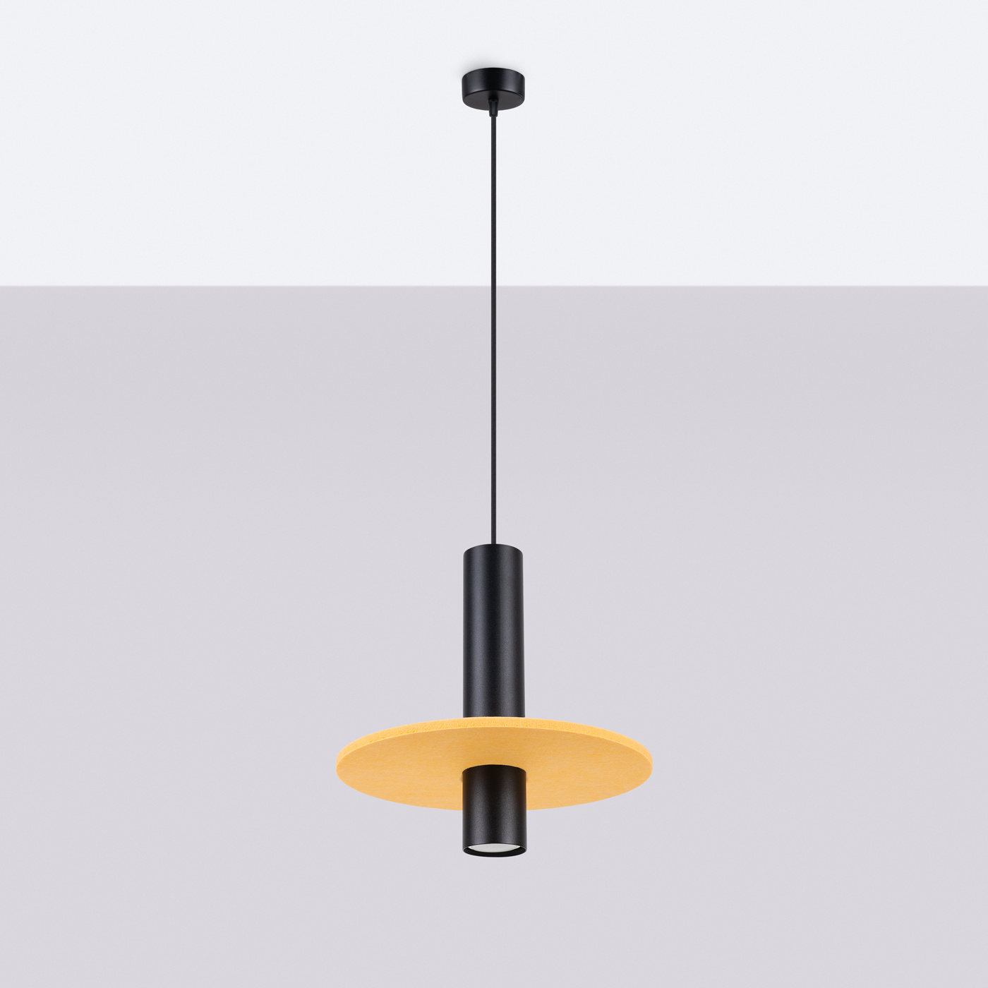 Lampe suspendue PELTA 1 noir/jaune