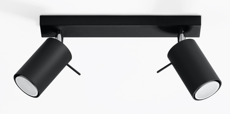 Plafond RING 2 noir + 2x ampoule LED GU-10 4000K Froid 7W 630lm