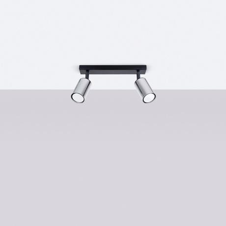 Plafond WINX 2 noir/chrome + 2x ampoule LED GU-10 3000K Warm 7W 510lm