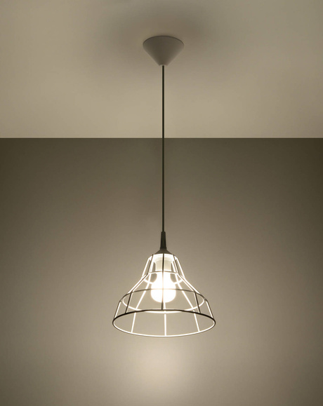 ANATA lampe suspendue blanche + 1x ampoule LED E27 3000K Warm 7,5W 620lm