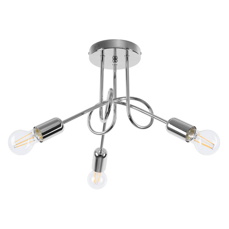 Lustre SUPEŁ 3 chromes + 3X ampoules LED E27 3000K Warm 7,5W 620lm