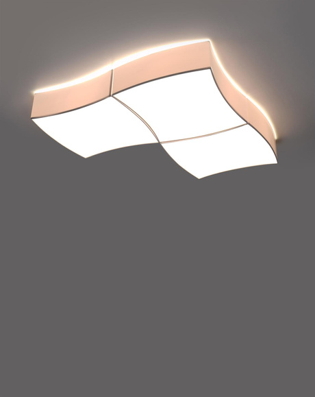 Plafond SQUARE 3 blanc + 6x ampoule LED E27 3000K Warm 7.5W 620lm