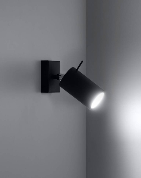 Applique RING noir + 1x ampoule LED GU-10 4000K Froid 7W 630lm