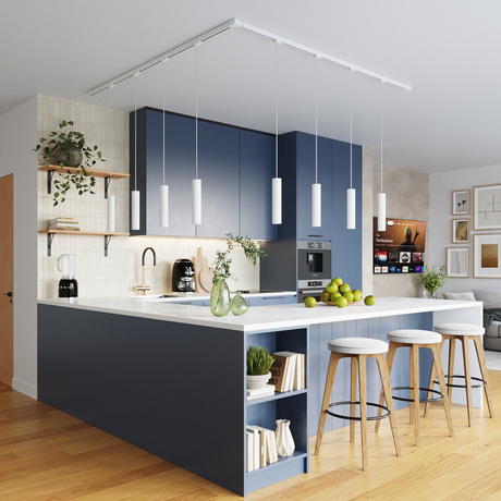 Lampe suspendue, 8 points, système de rail triphasé, LAGOS