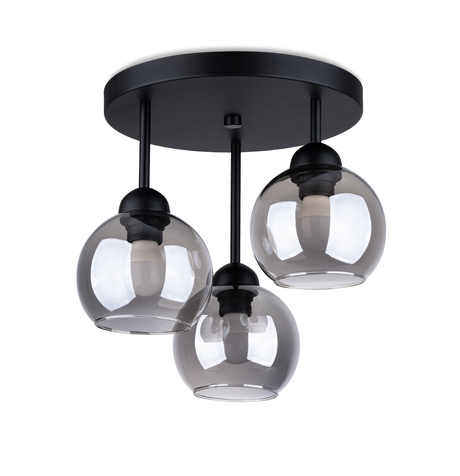 Lustre ALINO 3 noir + 3x ampoule LED E27 4000K Froid 7,5W 690lm