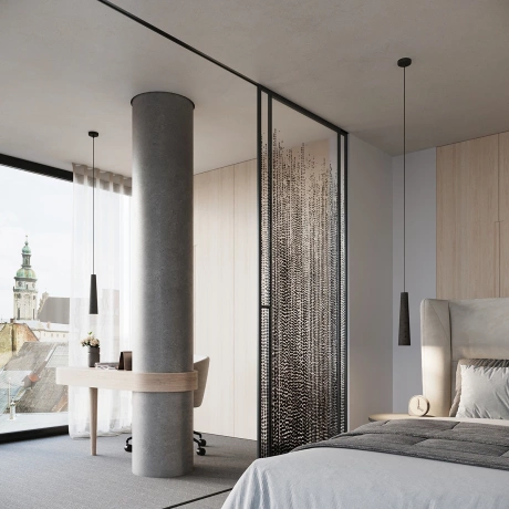 Lampe suspendue ELECTRA béton noir