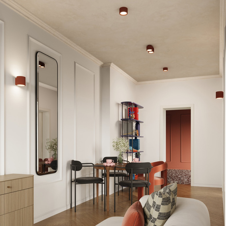 Plafonnier AURA 1 rouge ochra Gx53