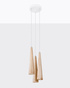 SULA Lampe suspendue 3P bois naturel + 3x LED GU-10 4000K Froid 7W 630lm ampoule