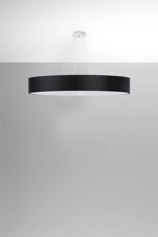 Lustre SKALA 100 noir + 6x ampoule LED E27 3000K Warm 7.5W 620lm