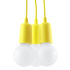 DIEGO 3 lampe suspendue jaune + 3x ampoule LED E27 4000K Froid 7,5W 650lm