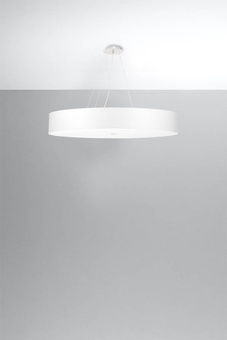 Lustre SKALA 90 blanc + 6x ampoule LED E27 3000K Warm 7.5W 620lm