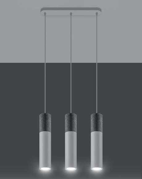 Lampe suspendue BORGIO 3 blanc + 3x ampoule LED GU-10 4000K Froid 7W 630lm