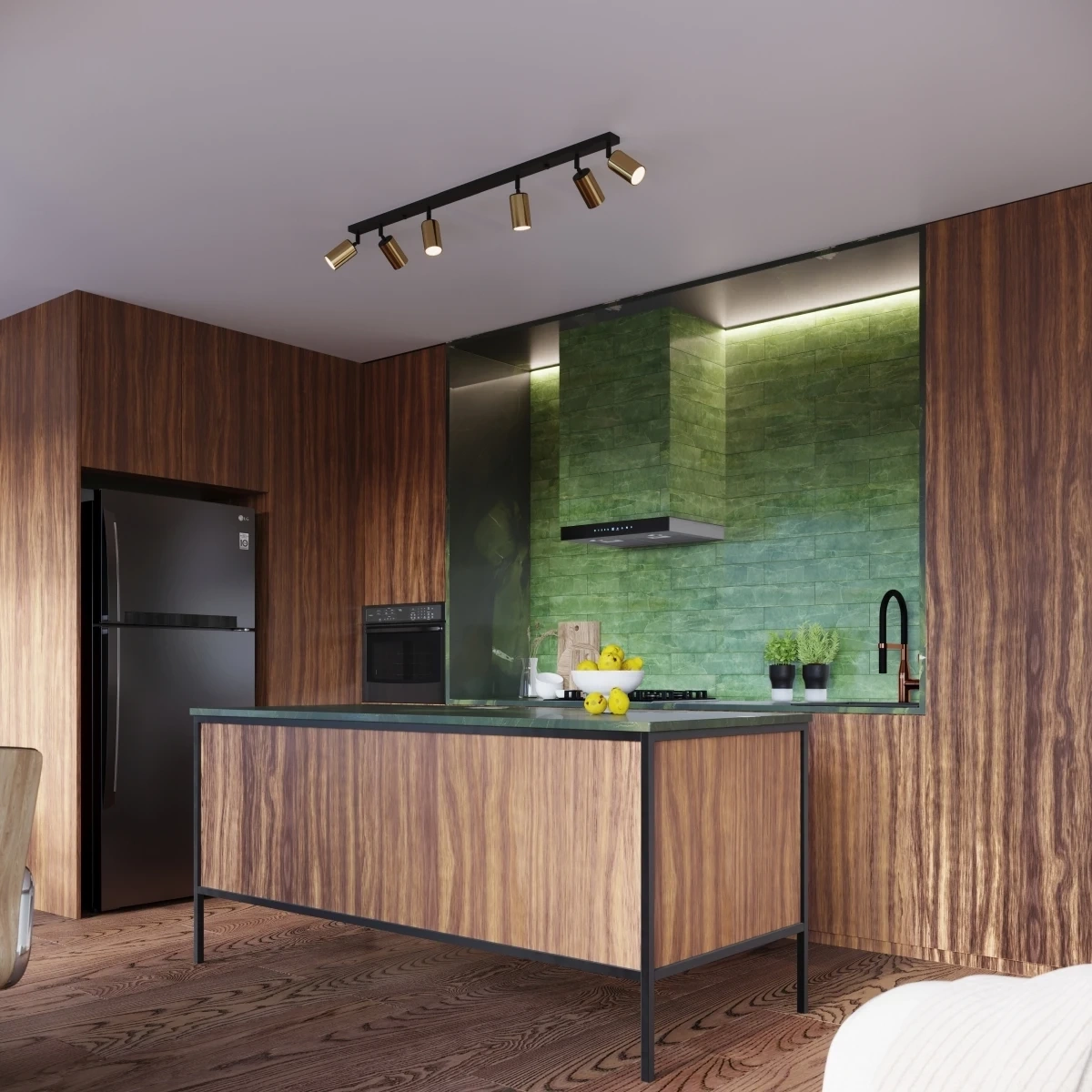 Plafonnier WINX 4 noir/doré