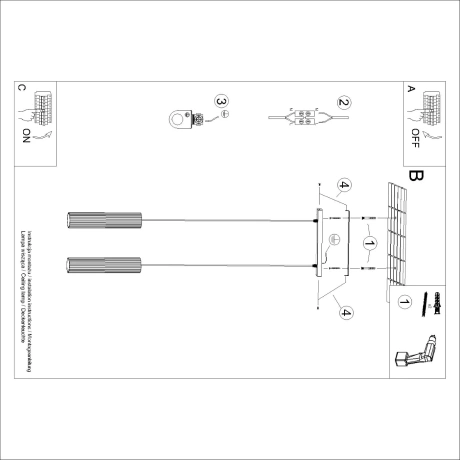 Lampe suspendue KARBON 2 beige