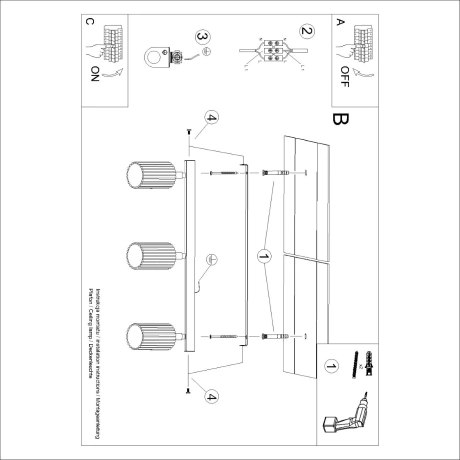 Plafonnier KARBON 3L blanc