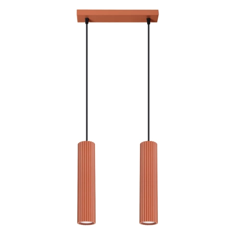 Lampe suspendue KARBON 2 rouge ocre