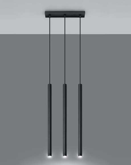 PASTELO 3 lampe suspendue noire + 3x ampoule LED G9 4000K Cold 4,5W 530lm