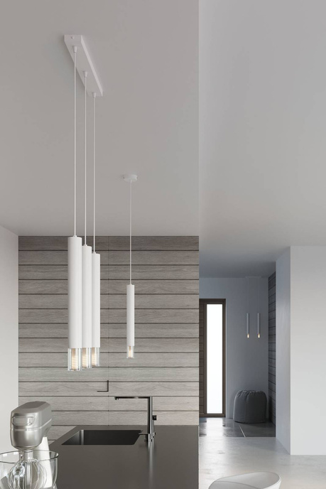 WEZYR 3 lampes suspendues blanches + 3x ampoules LED G9 4000K Cold 4,5W 530lm